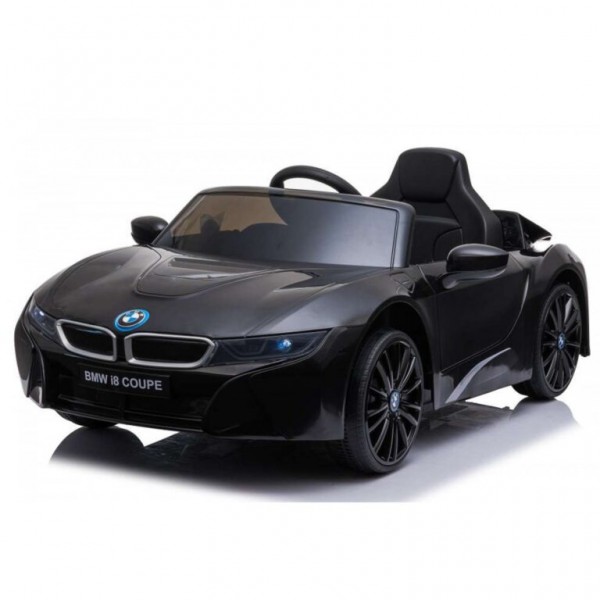 New Edition Ηλεκτροκίνητο Παιδικό Αυτοκίνητο Licensed BMW I8 με δερμάτινο κάθισμα και ελαστικά 12V Μαύρο Ε1001