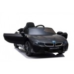 New Edition Ηλεκτροκίνητο Παιδικό Αυτοκίνητο Licensed BMW I8 με δερμάτινο κάθισμα και ελαστικά 12V Μαύρο Ε1001