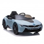New Edition Ηλεκτροκίνητο Παιδικό Αυτοκίνητο Licensed BMW I8 με δερμάτινο κάθισμα και ελαστικά 12V Μπλε Ε1001