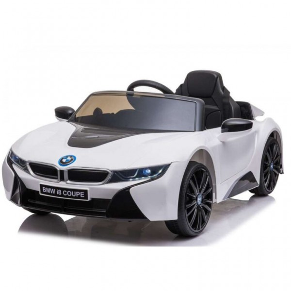 New Edition Ηλεκτροκίνητο Παιδικό Αυτοκίνητο Licensed BMW I8 με δερμάτινο κάθισμα και ελαστικά 12V Λευκό Ε1001
