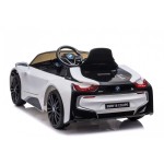 New Edition Ηλεκτροκίνητο Παιδικό Αυτοκίνητο Licensed BMW I8 με δερμάτινο κάθισμα και ελαστικά 12V Λευκό Ε1001